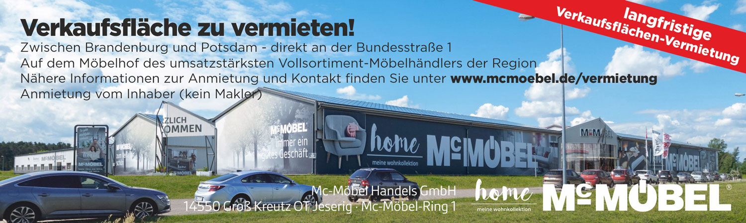 Verkaufsfläche zwischen Brandenburg und Potsdam zu vermieten