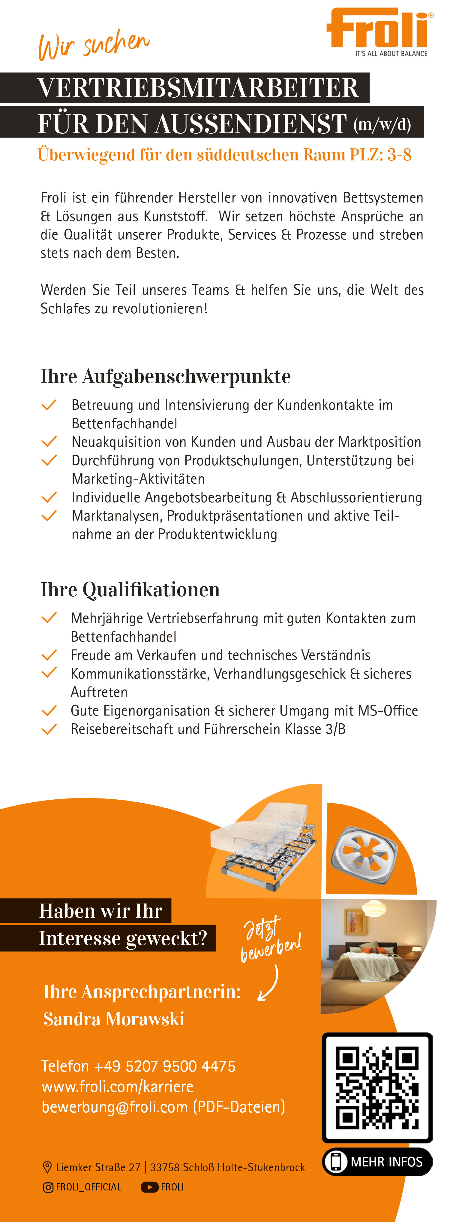 Vertriebsmitarbeiter Außendienst (m/w/d) für Bettsysteme