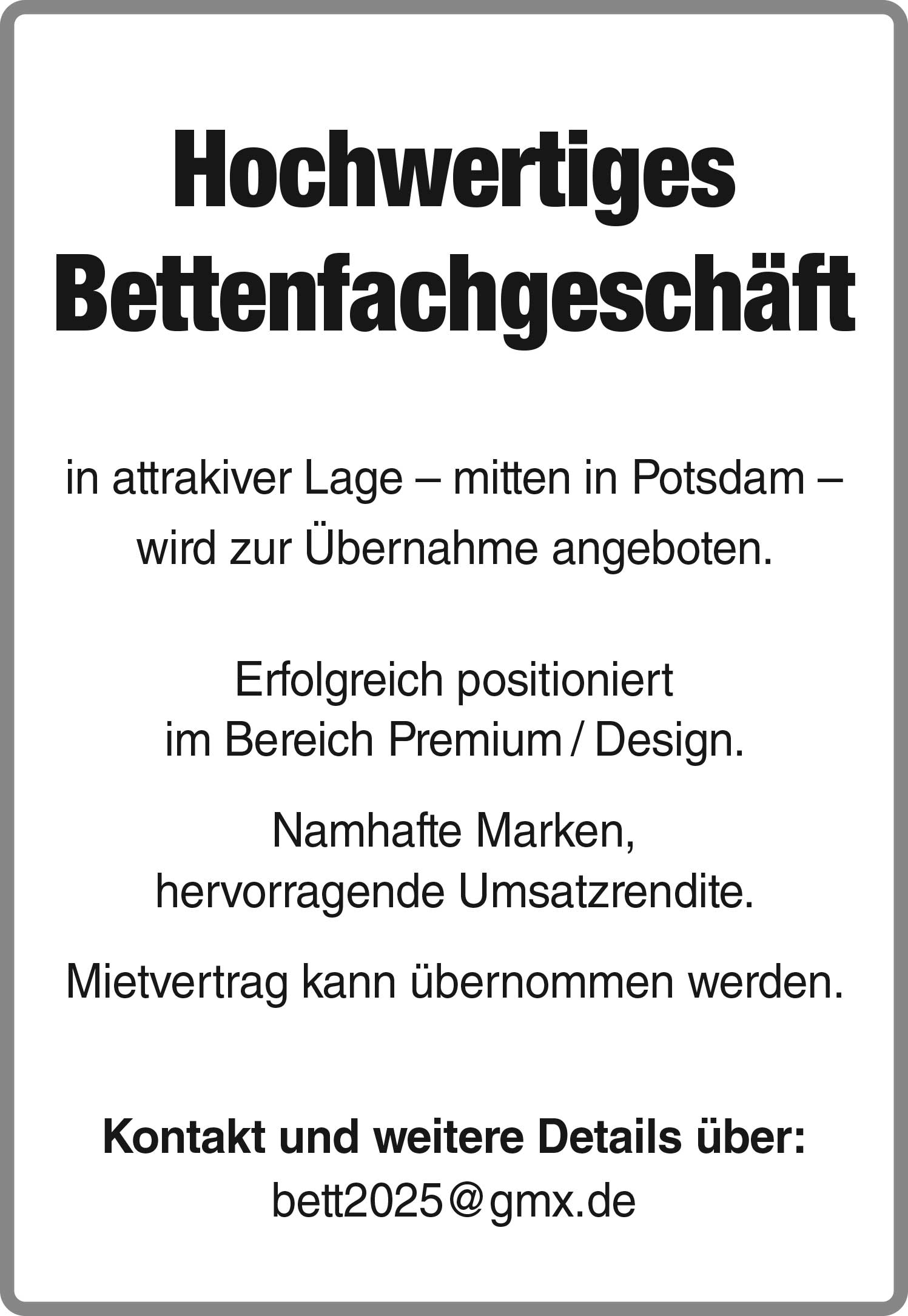 Bettenfachgeschäft in Potsdam