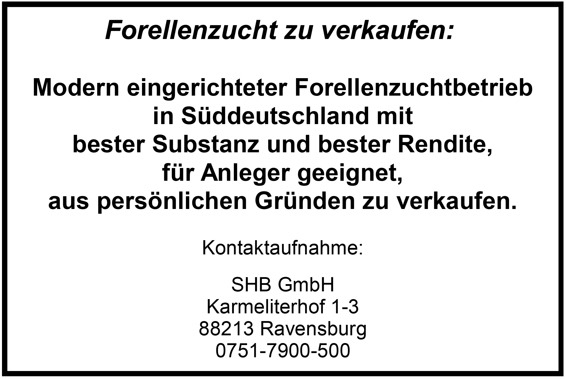 Forellenzucht zu verkaufen