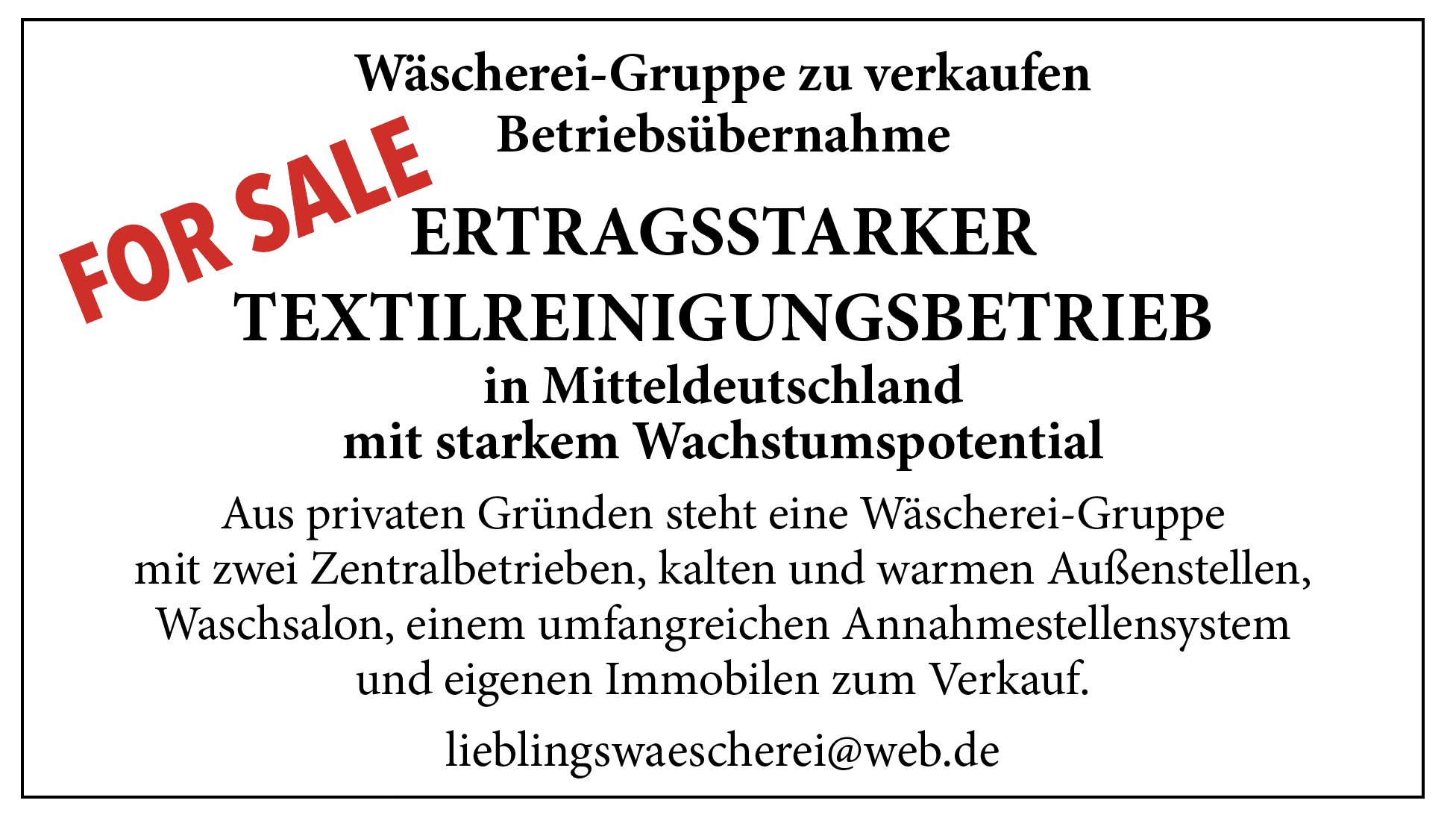 Textilreinigungsbetrieb