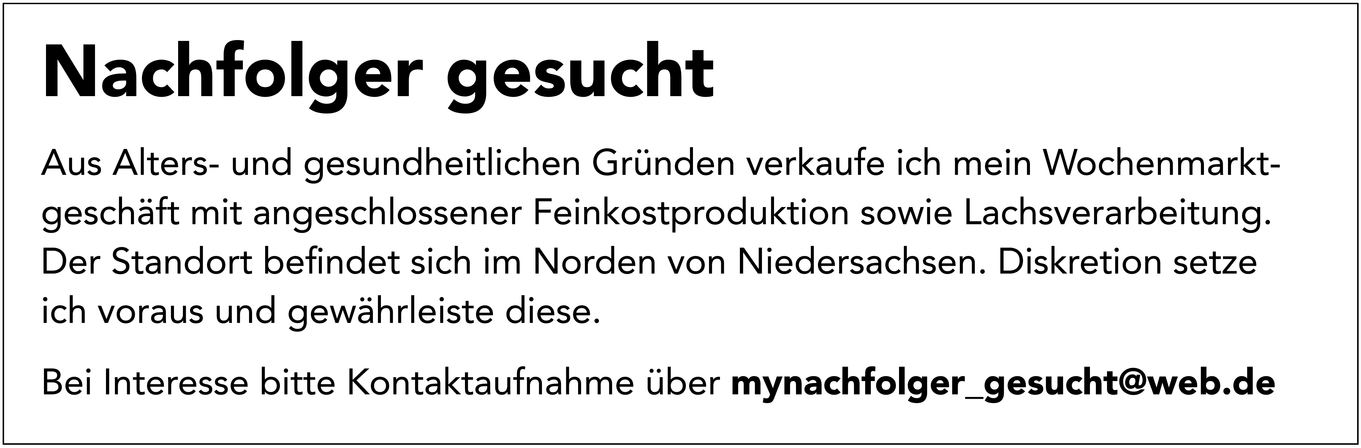 Nachfolger gesucht