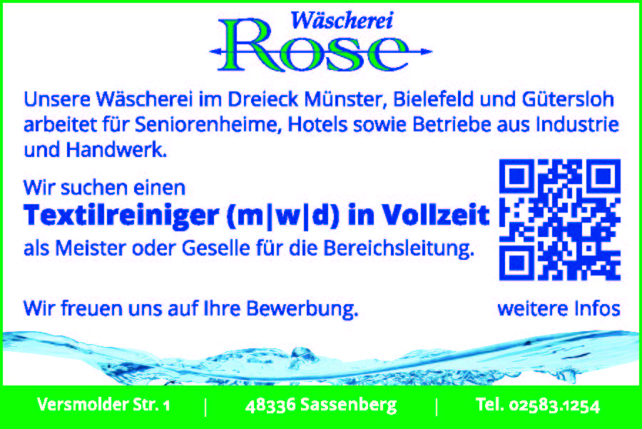 Textilreiniger/in (Chem. Reiniger/in) gesucht