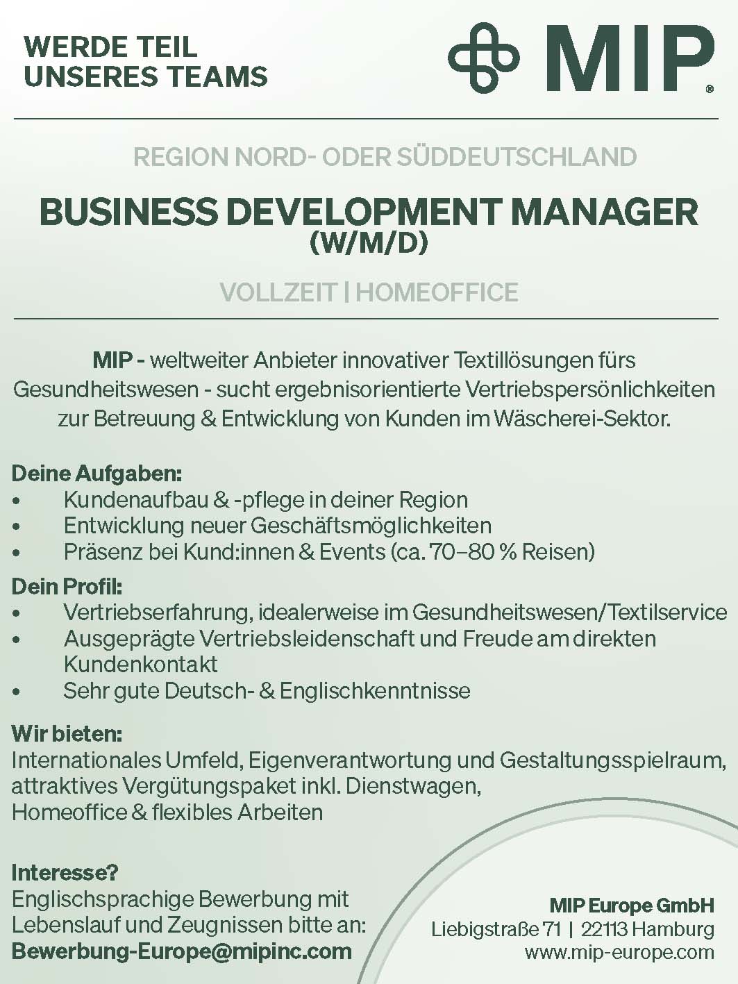 Business Development Manager (w/m/d)