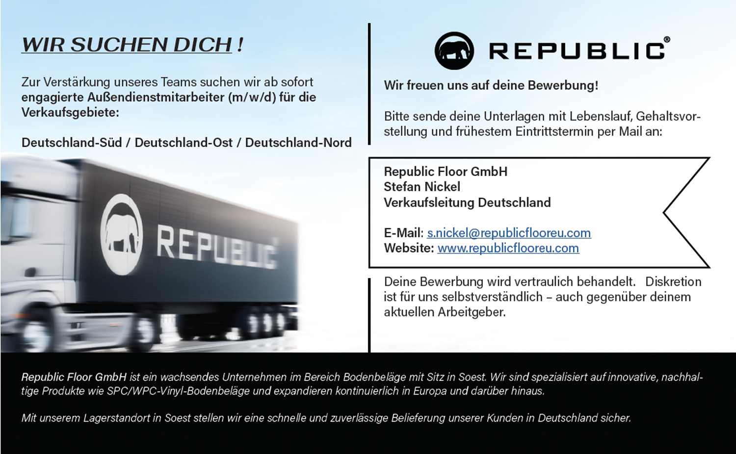 Außendienstmitarbeiter (m/w/d) für Designbeläge