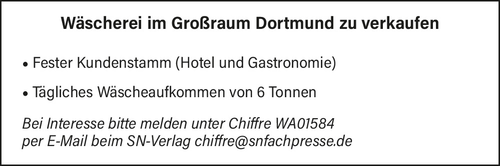 Wäscherei im Großraum zu verkaufen